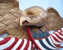 Close-up of Eagle with flags