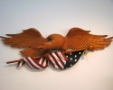 Mahogany Eagle With Flag