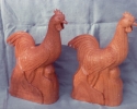 Roosters in Mahogany